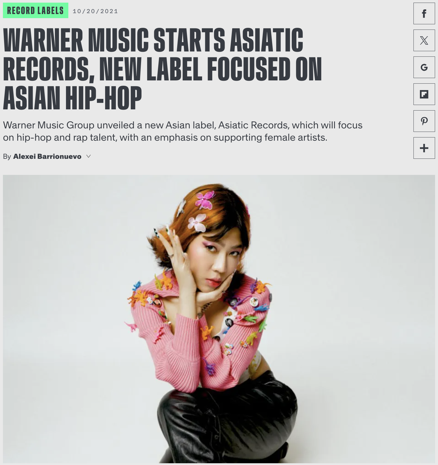 Billboard Asiatic Records article