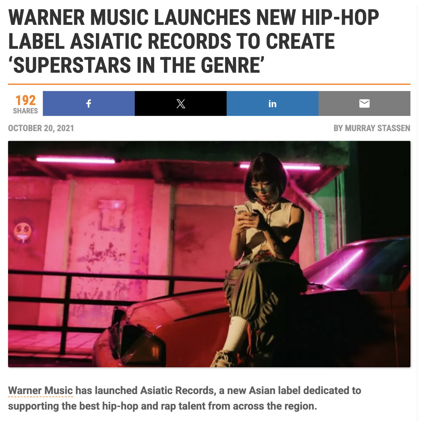 NME Asiatic Records article